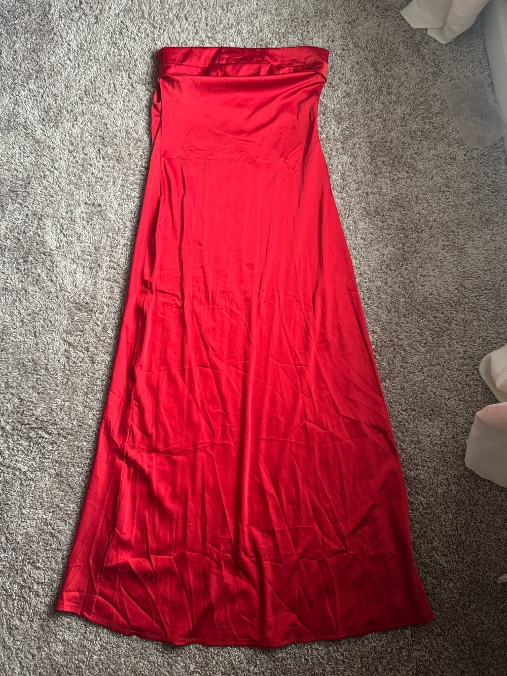 Strapless Red Maxi Dress